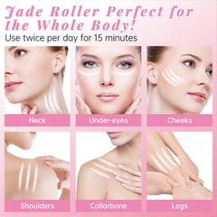 ZNÖCUETÖD jade roller used around eye area to reduce puffiness and enhance absorption
