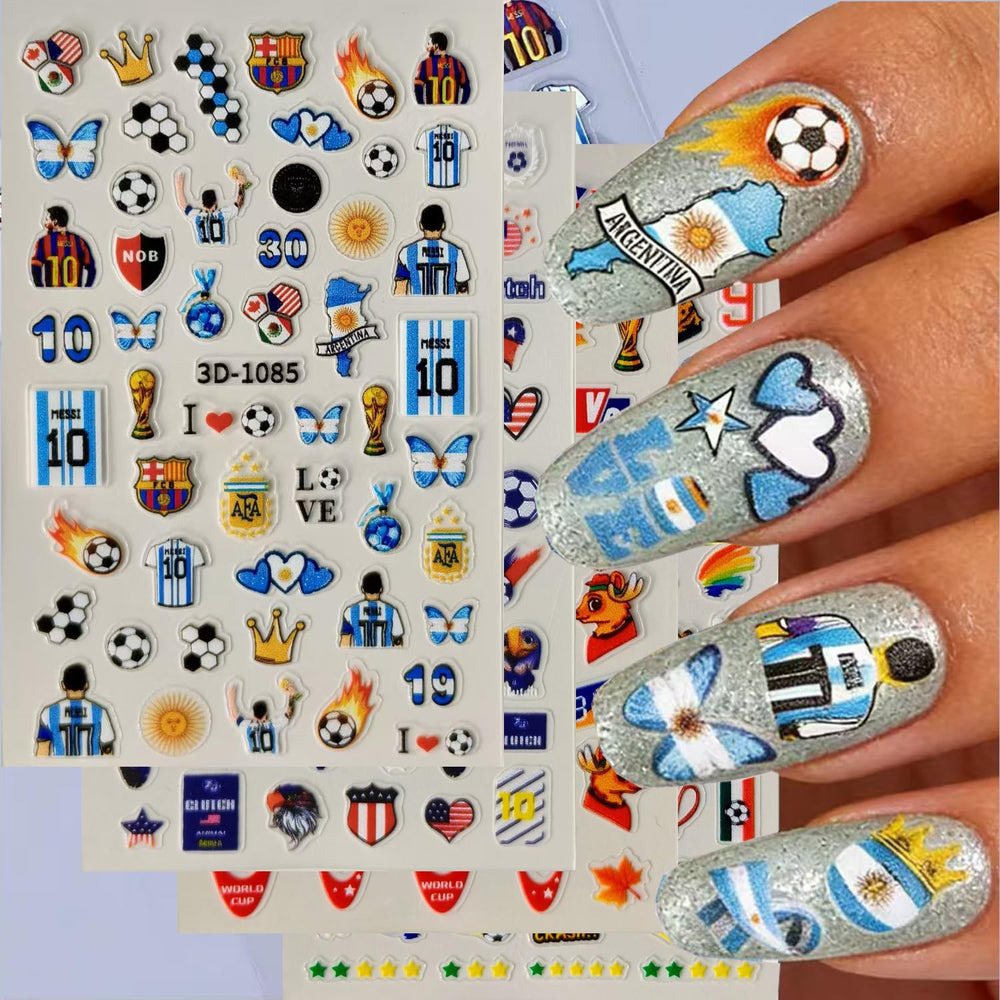 Zoance front packaging showing six themed soccer sticker sheets for fans