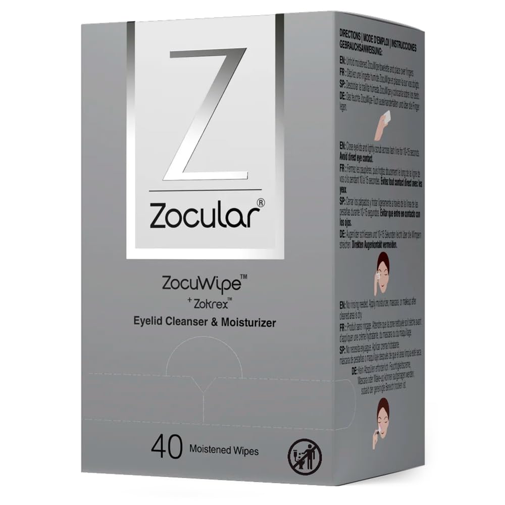 Zocular Zocuwipe front packaging showing product and benefits