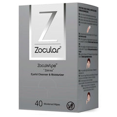 Zocular Zocuwipe front packaging showing product and benefits