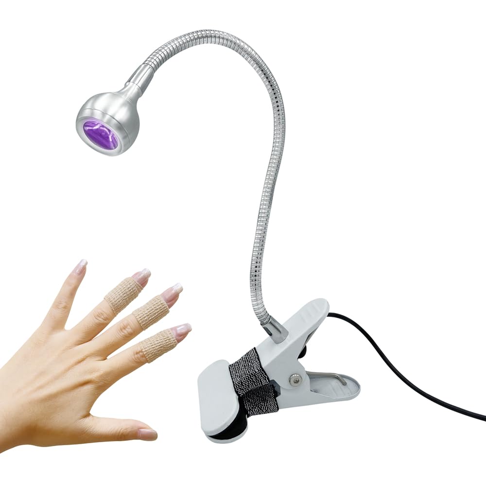 ZOELASS front view of clip-on lamp showing compact design and secure clamp