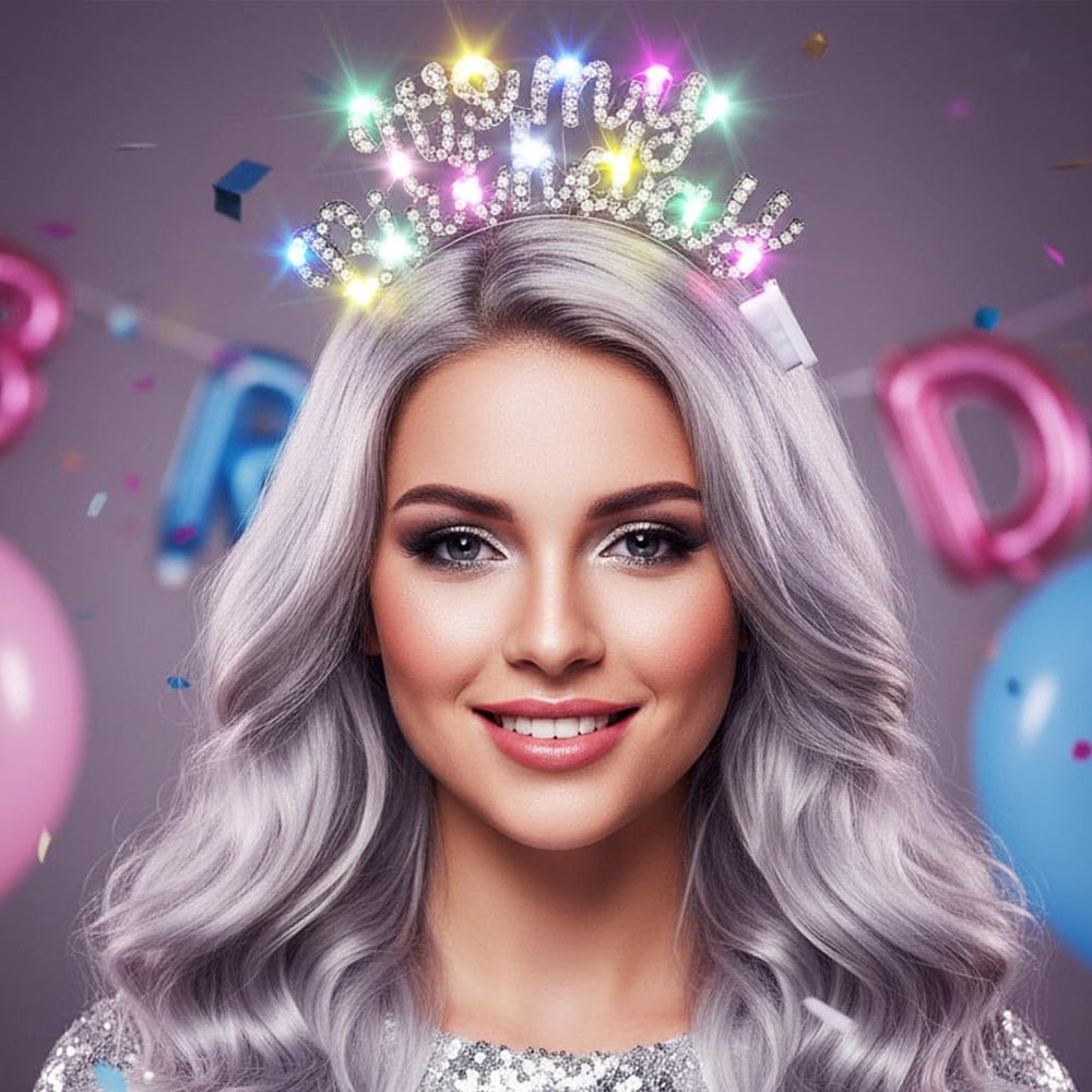 Zoestar lifestyle party setting showing headband enhancing celebration outfit