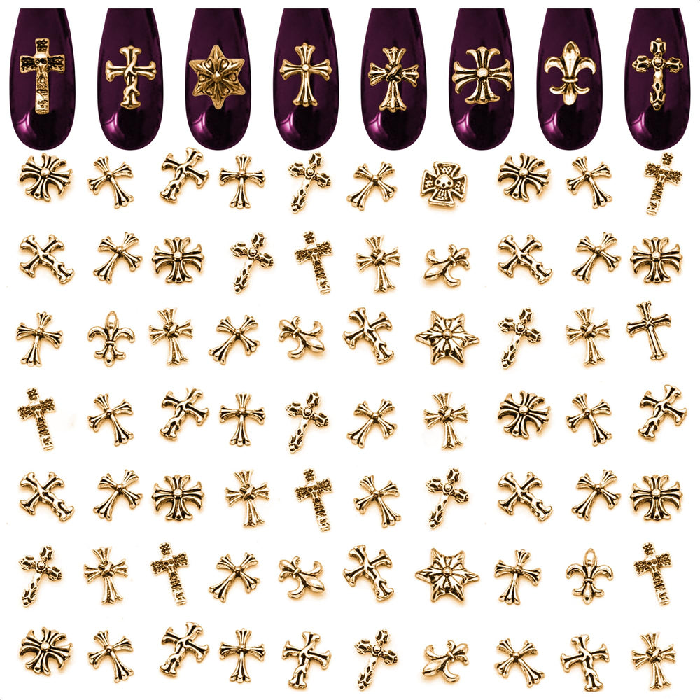 ZOKLU front packaging showing 100-piece gold cross charms, ideal for salons