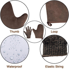 ZOQINI exfoliating glove in use sloughing dead skin for smoother tanning base benefit