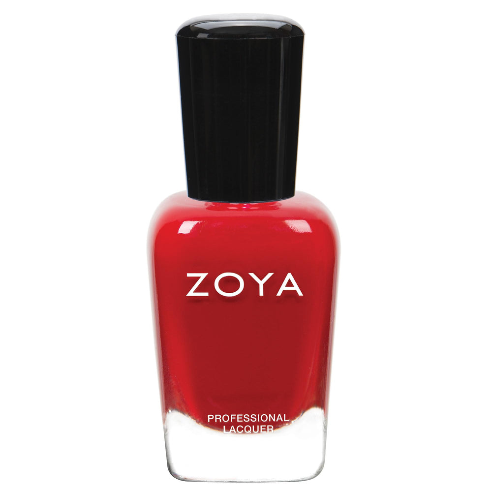 ZOYA Carmen front bottle showing label and glossy red cream finish