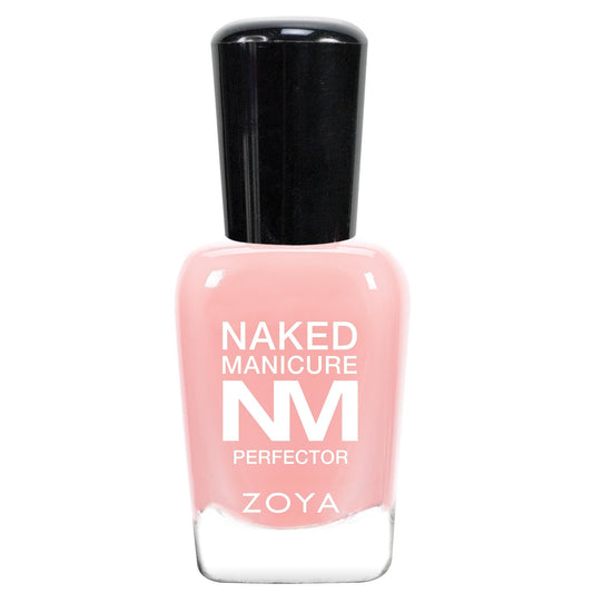 ZOYA bottle front view showing Pink Perfector shade and neat packaging benefit