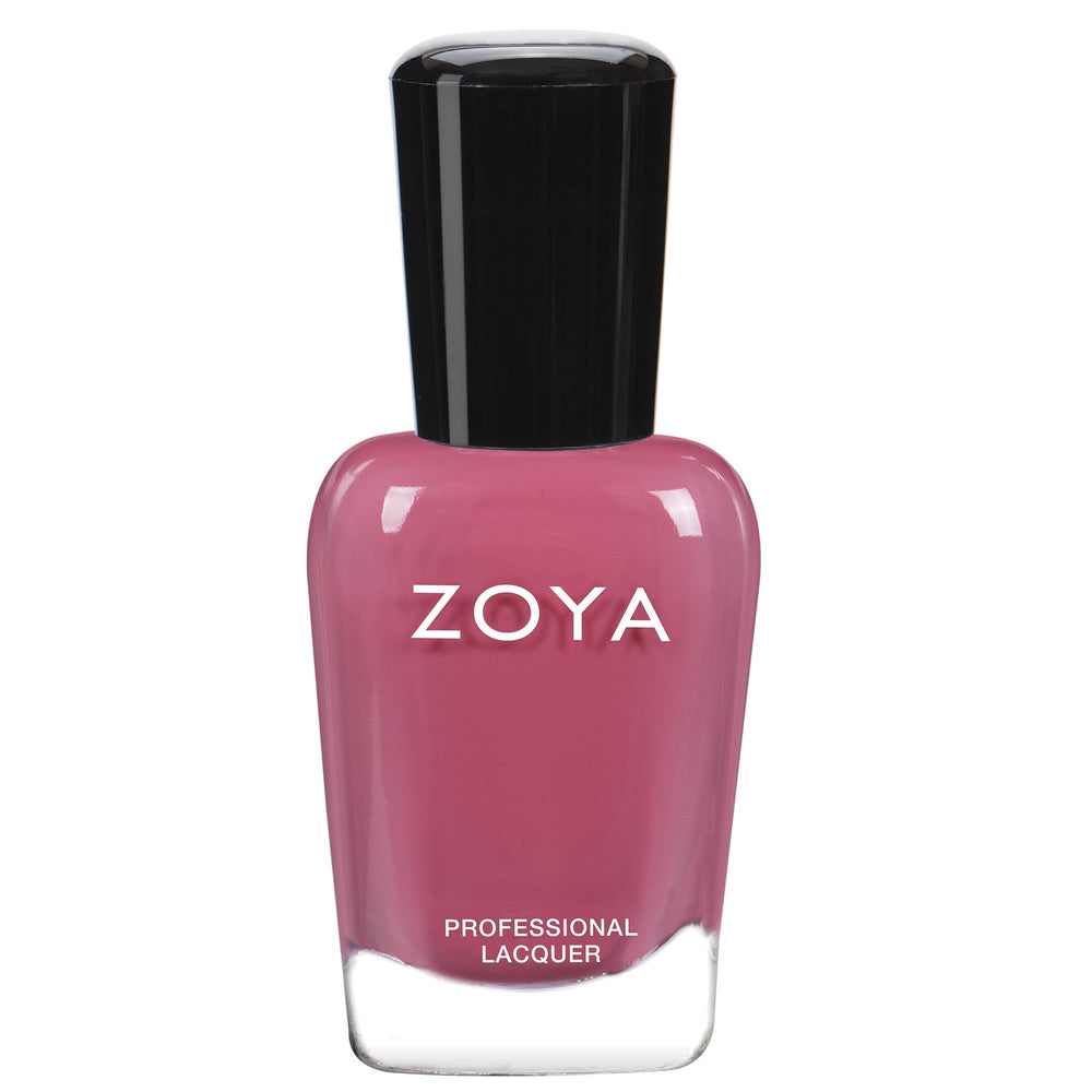 ZOYA Ruthie front bottle showing raspberry rose cream shade and label for confident color