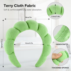 Ztomine headband with water drops demonstrating fast absorption to protect hair