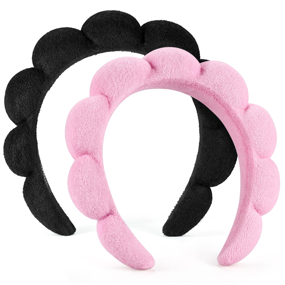 Ztomine front view of black and pink headbands showing neat fit and style benefit
