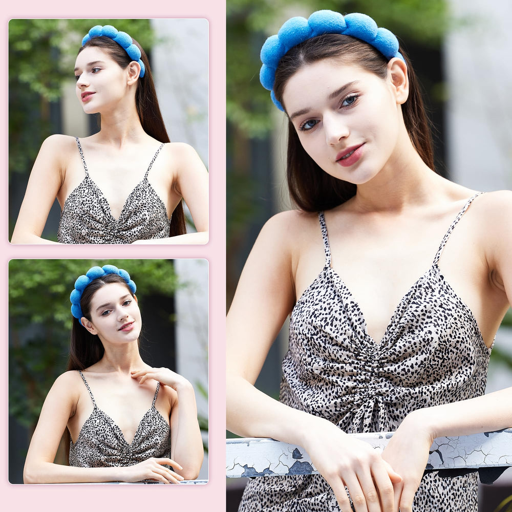 Ztomine headband in use washing face keeps hair dry and tidy