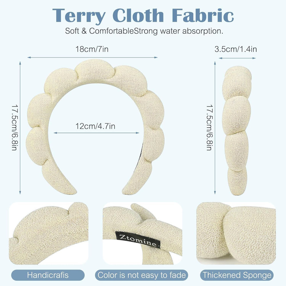 Ztomine beige and black headbands side-by-side, offers color choices