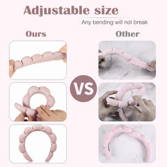 Ztomine two headbands laid on a vanity, easy-access benefit for routines