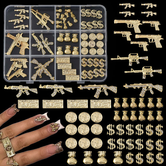 ZUMILLMN front packaging showing 62-piece gold charm set and quick overview benefit