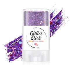 ZXZTSM purple glitter stick front packaging showing product and color benefits