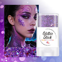 ZXZTSM close-up texture of purple gel and holographic sequins for intense shine