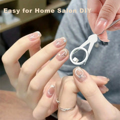 Zylvante ring magnet beside polish bottle showing compact size and portability