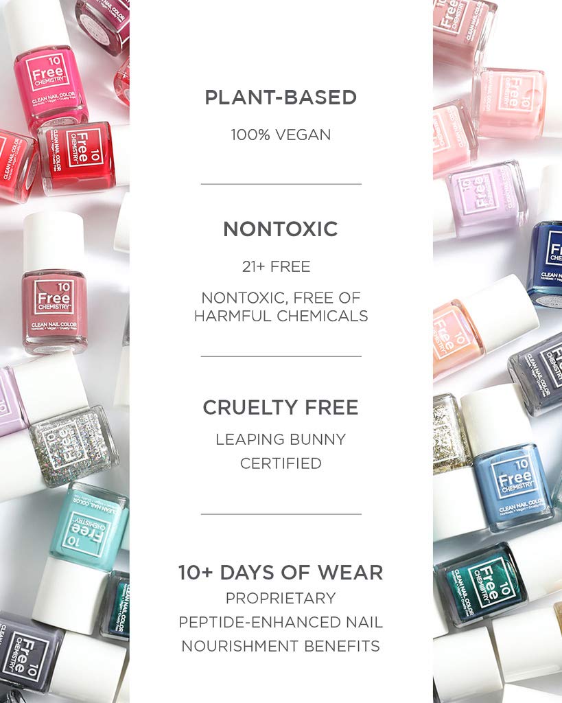 10 FREE CHEMISTRY on-model manicure showing long-lasting shine and protection