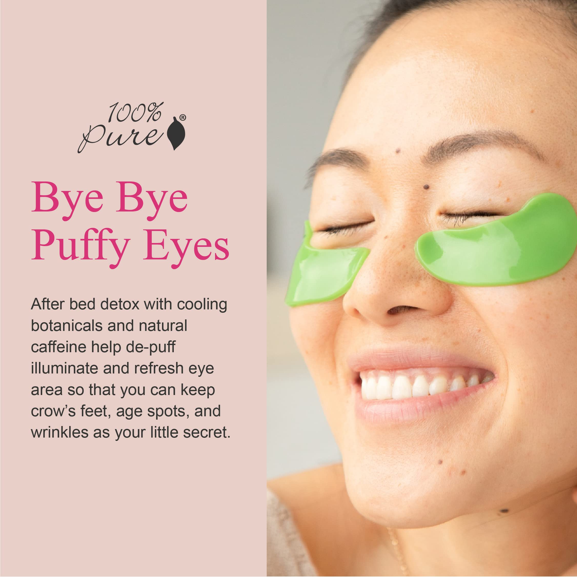 100% PURE hydrogel close-up texture showing cooling moisture delivery