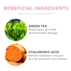 100% PURE ingredients flatlay with green tea and yerba mate for antioxidants