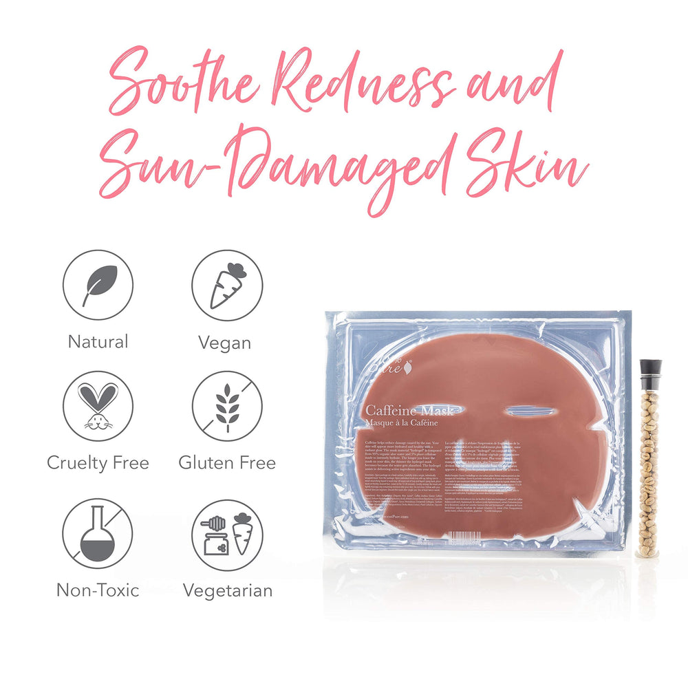 100% PURE mask beside hand to show single-mask size and portability