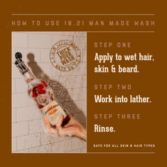 18.21 Man Made texture in hand showing creamy lather for hair and skin
