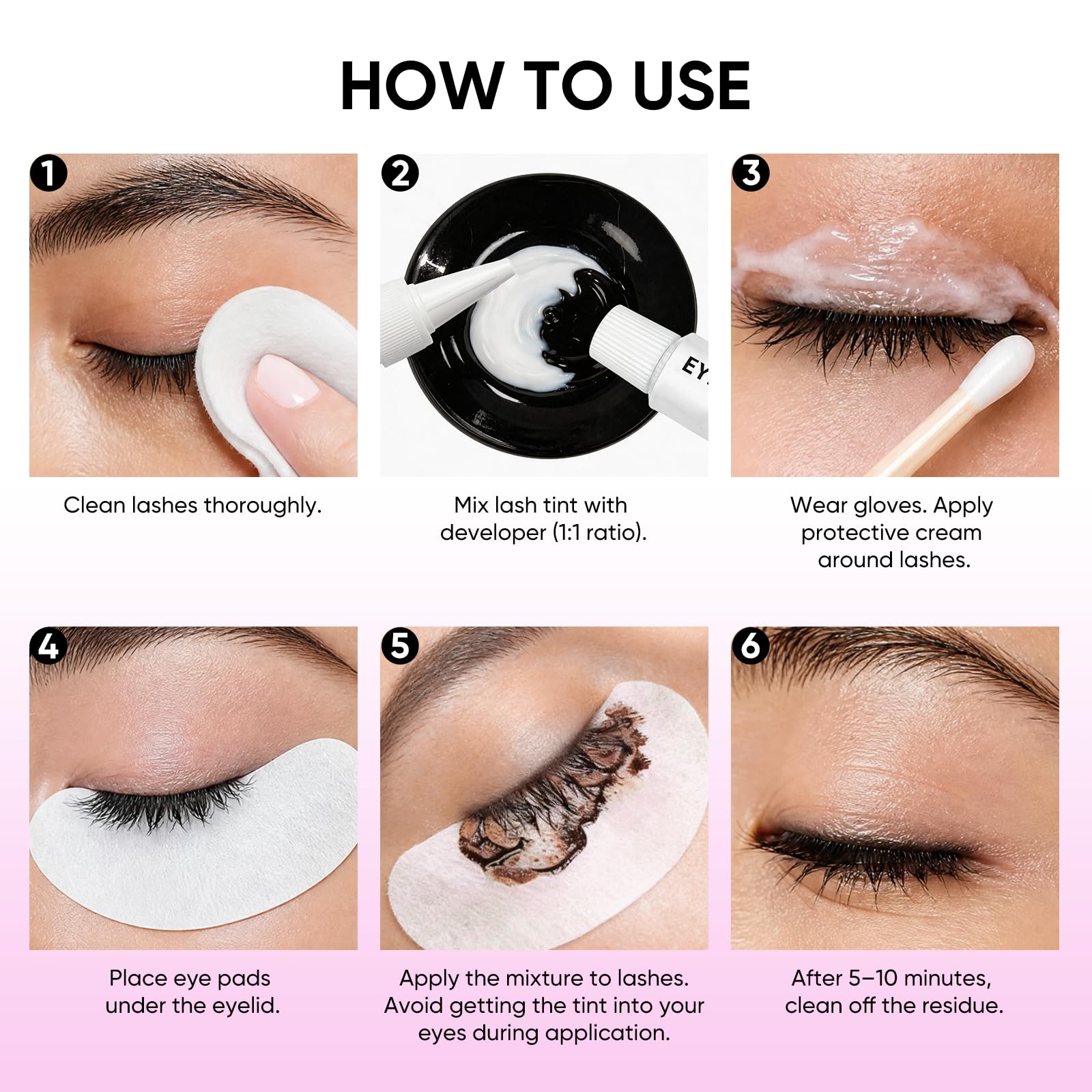 2CHILL in-use eyelash application demonstrating quick salon-style tinting at home