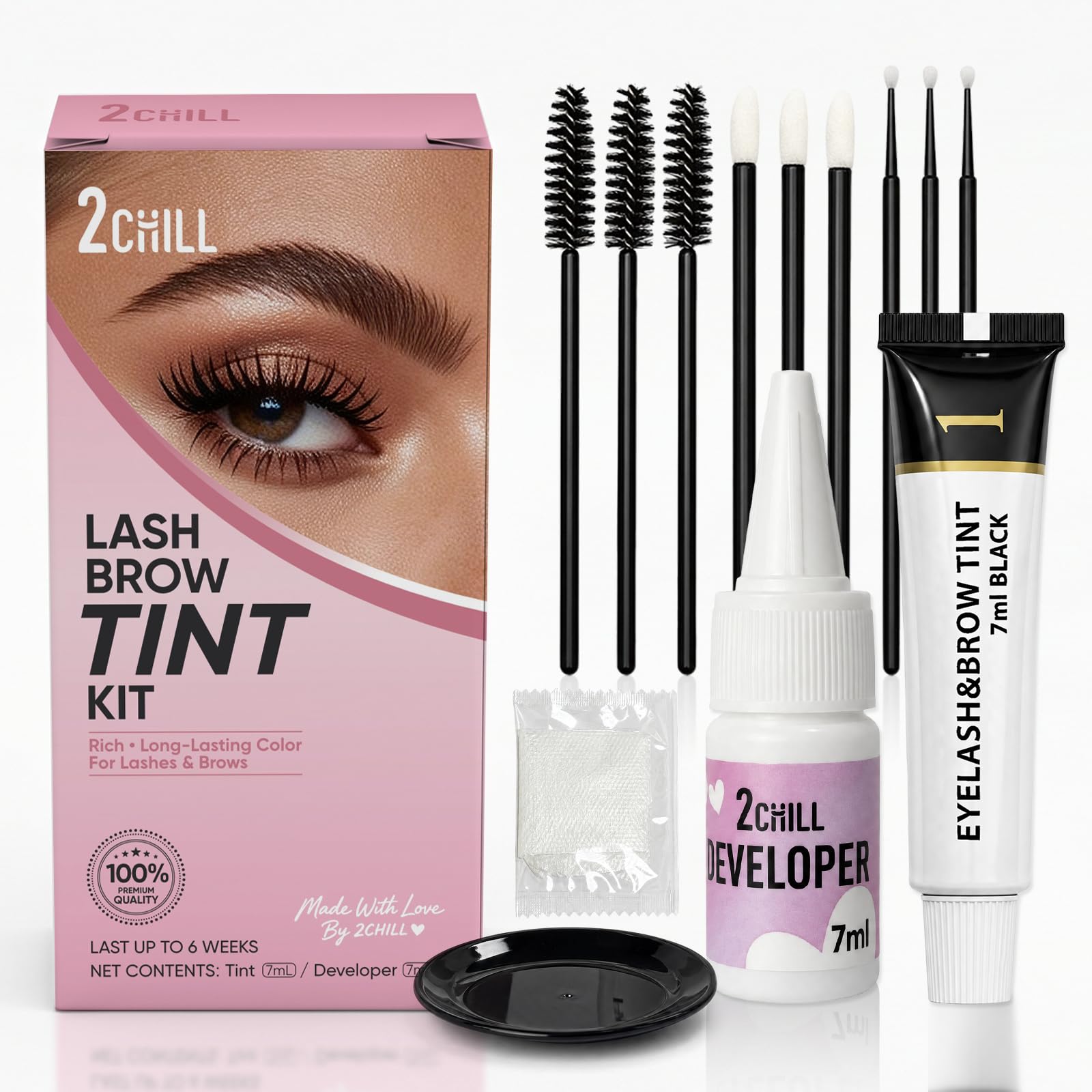 2CHILL kit front packaging showing complete lash and brow set benefit of convenience