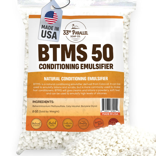 33RD PARALLEL SOAP CO. front packaging showing product and benefit: reliable emulsifier