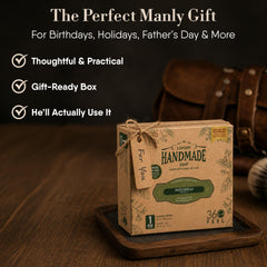 360Feel patchouli soap in bathroom lifestyle scene promoting relaxing daily ritual