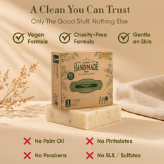 360Feel patchouli foam lather closeup highlighting rich cleansing action and soft finish