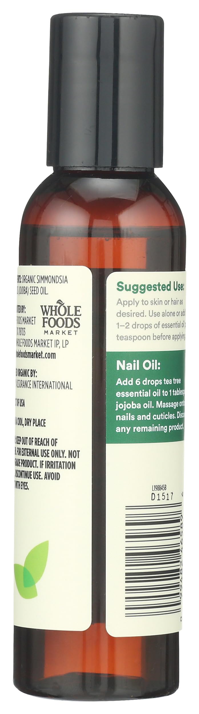 365 by Whole Foods Market pouring jojoba oil drop highlighting lightweight absorption