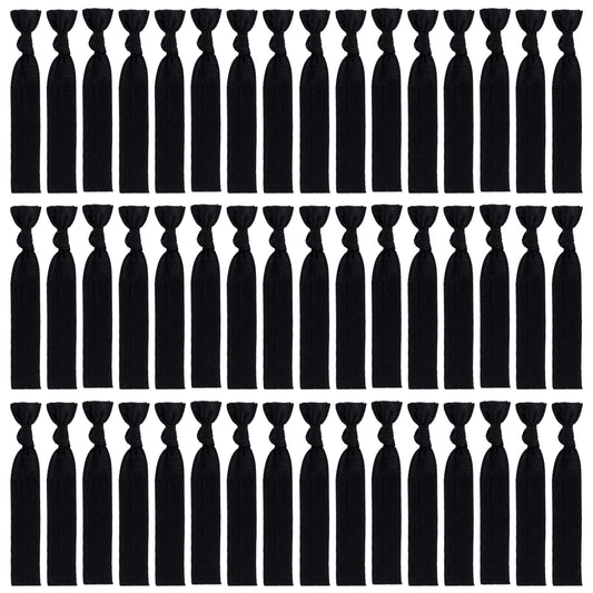 79STYLE pack front view showing 120 black ribbon hair ties and value