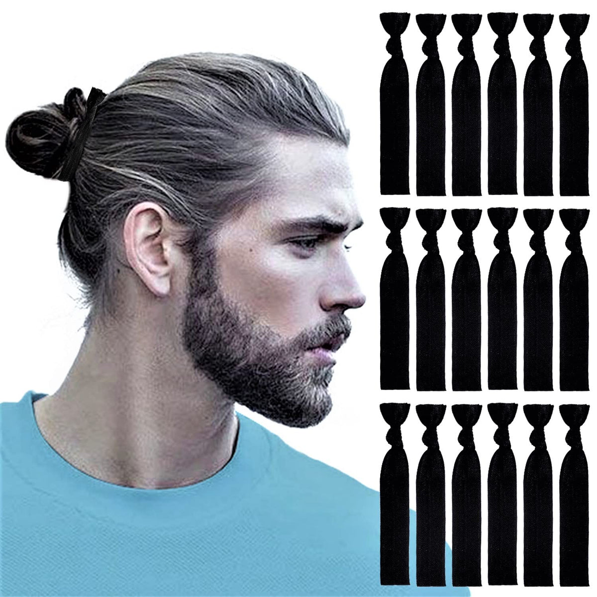 79STYLE front packaging showing 100pcs black hair ties with bulk convenience