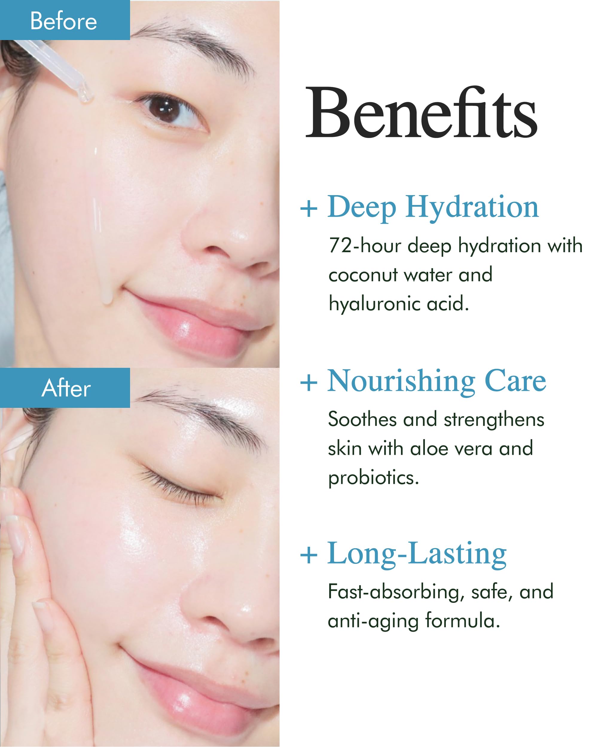 9 Wishes close-up of gel-serum texture showing lightweight absorption benefit