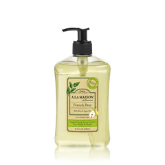 A LA MAISON front bottle view showing pear scent and gentle cleanse benefit
