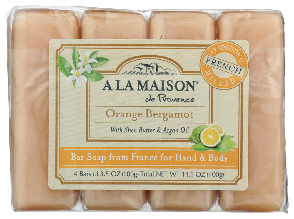 A LA MAISON front packaging showing four bars and citrus scent appeal