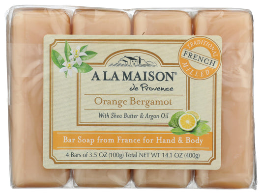A LA MAISON front packaging showing four bars and citrus scent appeal