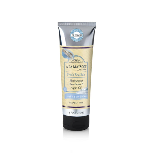 A LA MAISON front bottle image showing sea salt scent and benefits