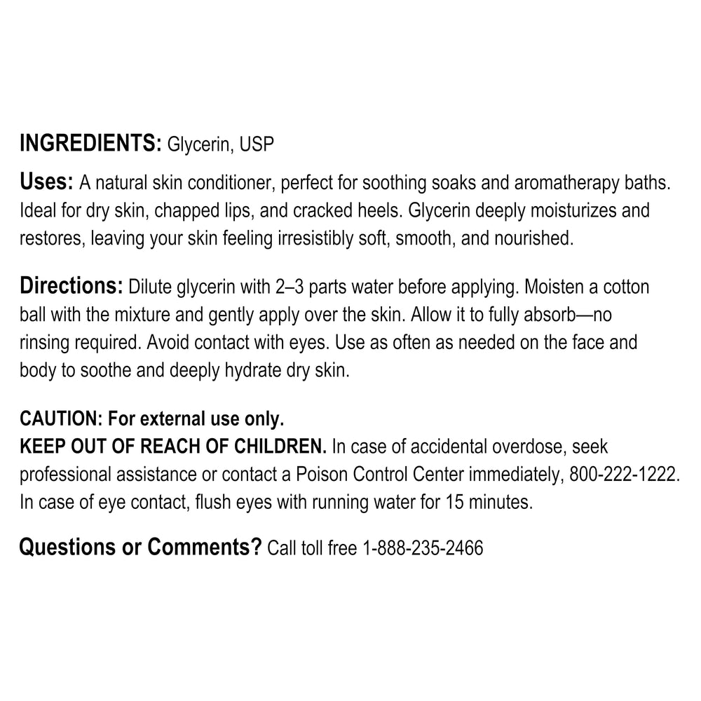 A+Health glycerin added to a bath soak bowl conveying soothing softening benefits