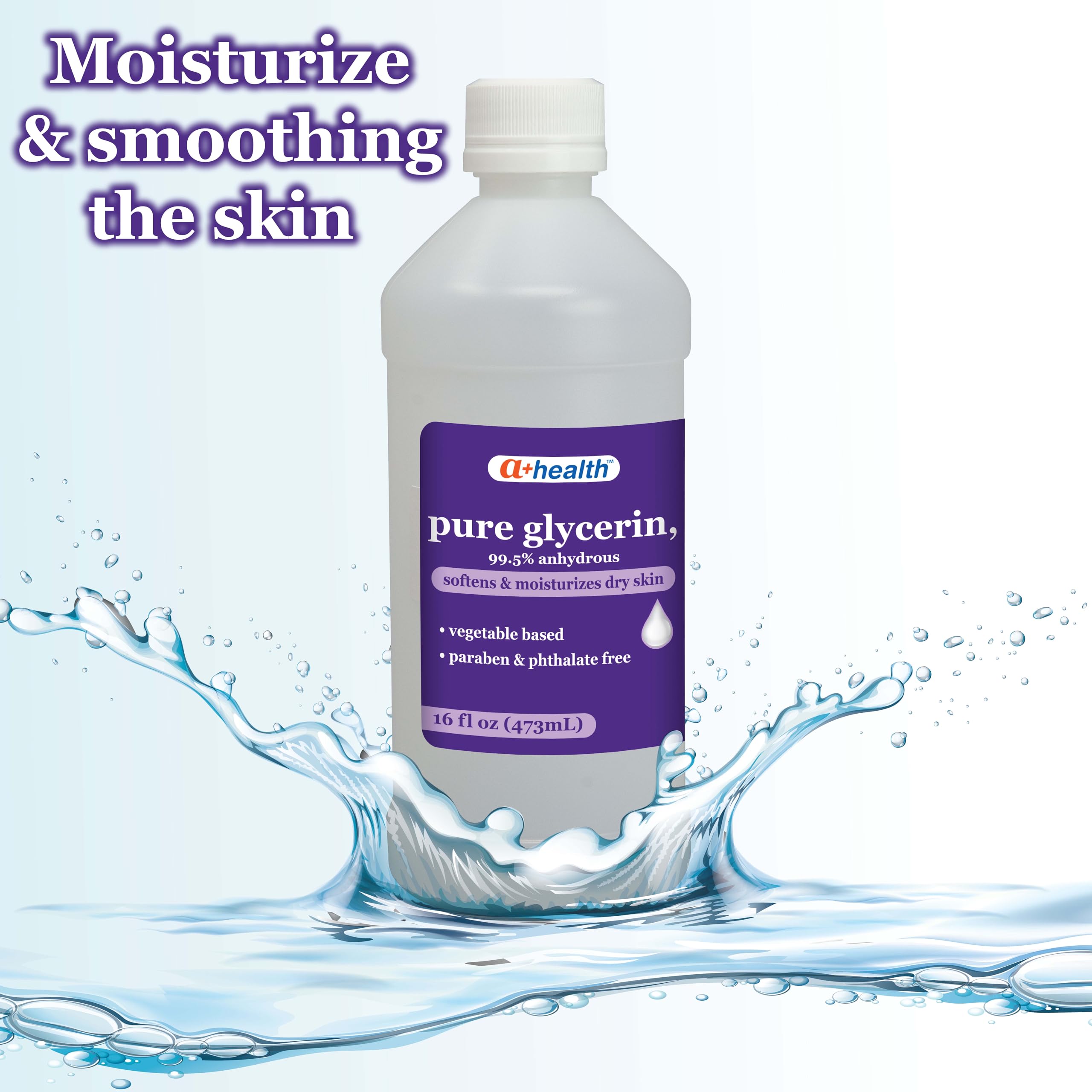 A+Health close-up glycerin droplet showcasing smooth texture for quick absorption and moisture