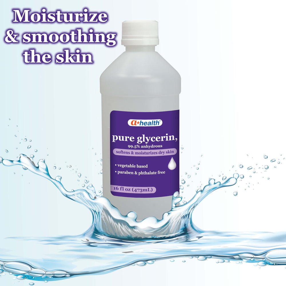 A+Health close-up glycerin droplet showcasing smooth texture for quick absorption and moisture