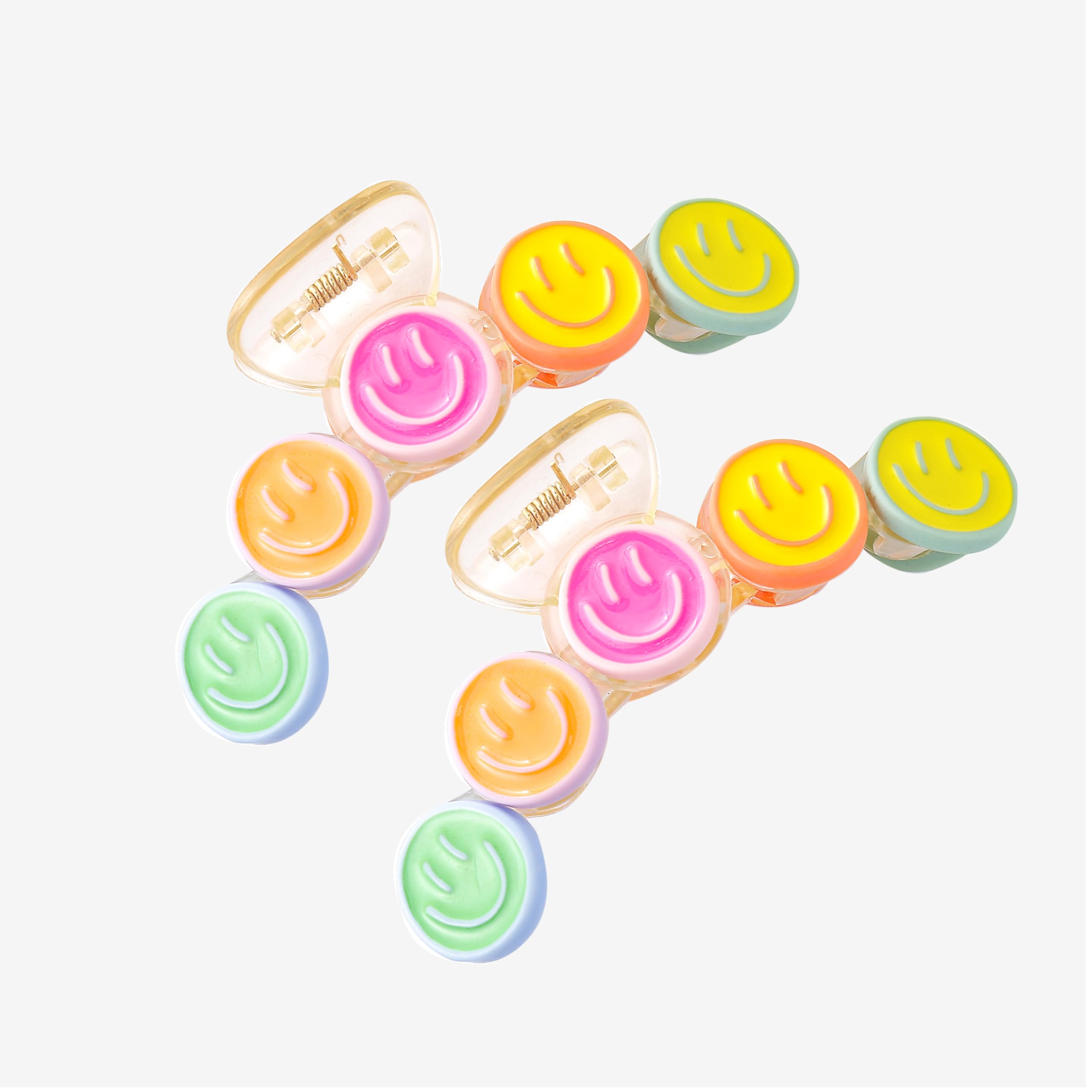 AACKS front view of smile hair claws showing bright colors and packaging benefit