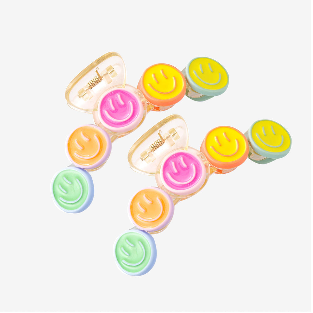 AACKS front view of smile hair claws showing bright colors and packaging benefit