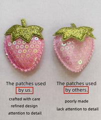 AACKS strawberry bow worn by toddler demonstrating stable, cute styling