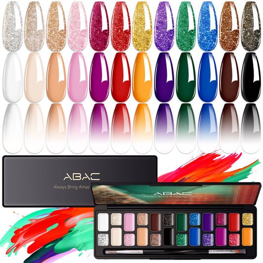 ABAC kit top view showing 24 solid gel pots and neat organization for convenience
