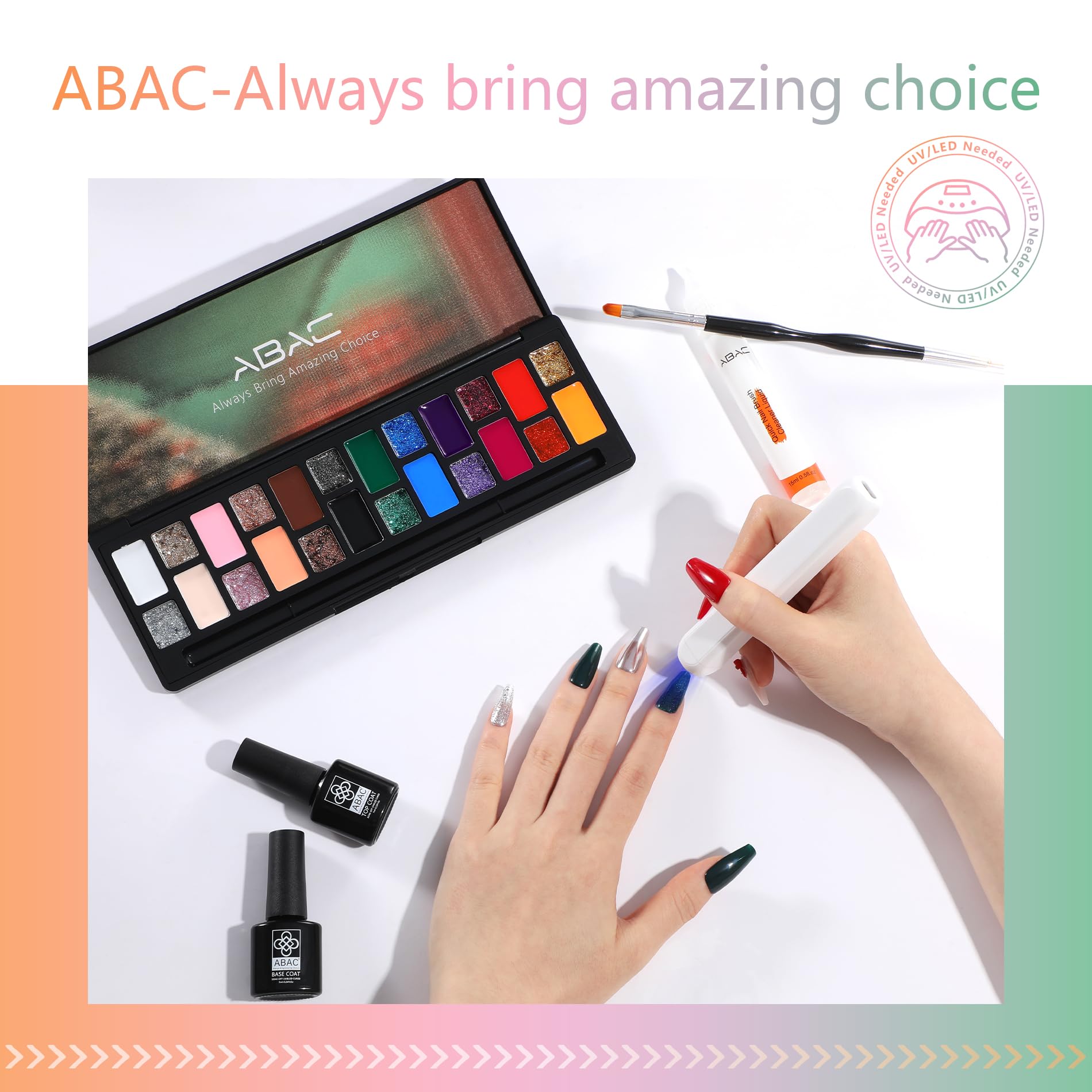 ABAC festival nail lifestyle shot of finished nails for party-ready color
