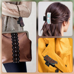 Abeillo clip holding a bun, demonstrating firm support for thick hair