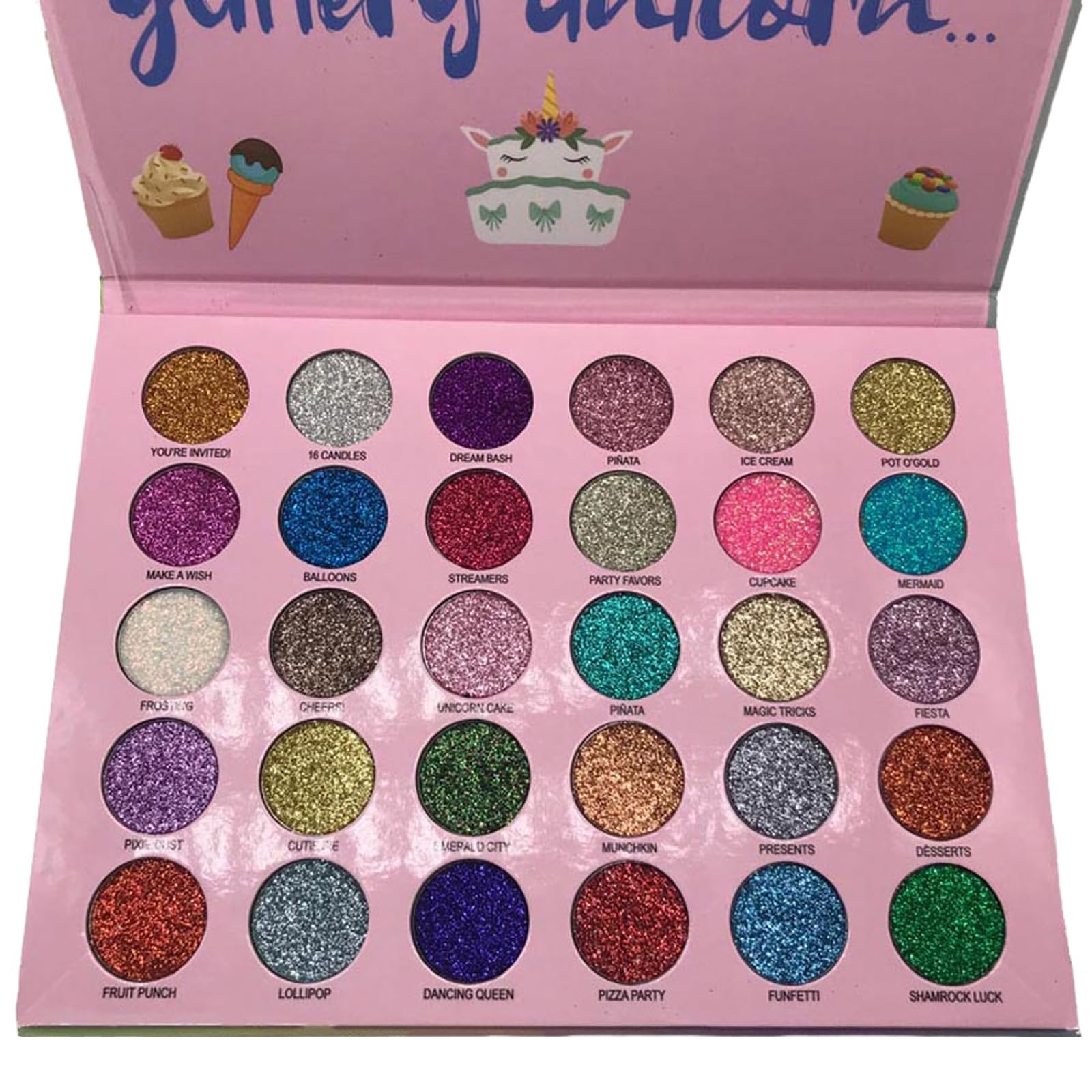 ABELYN front packaging showing all 30 shades and palette layout, quick shade overview