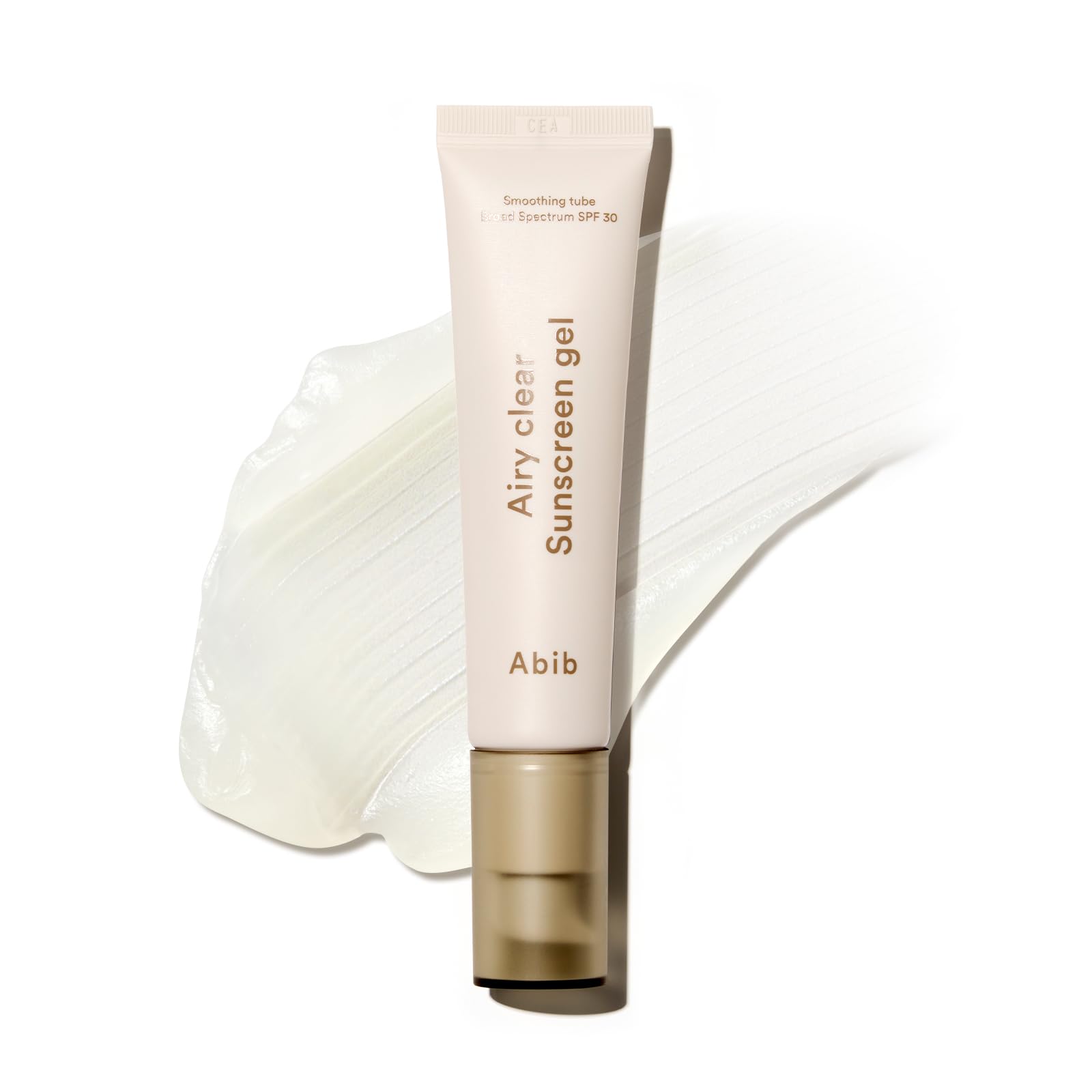Abib front packaging showing compact sunscreen tube and SPF benefit
