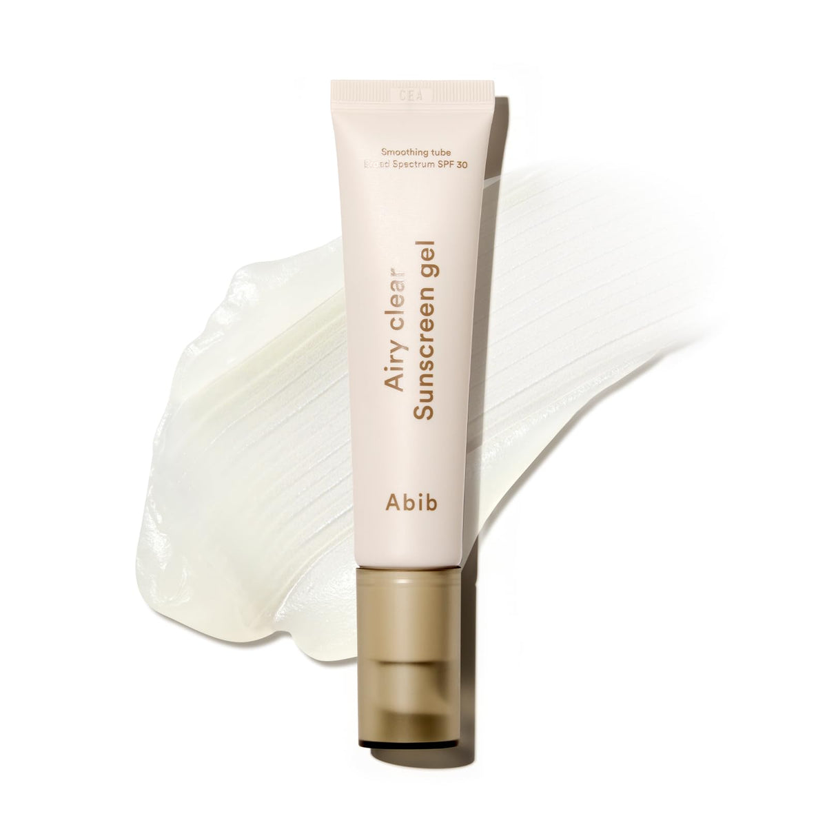Abib front packaging showing compact sunscreen tube and SPF benefit